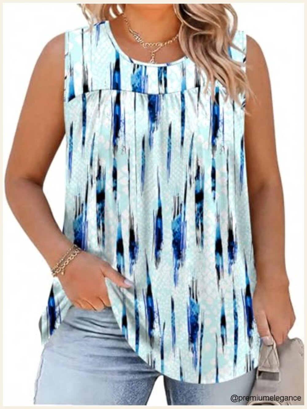 Plus Size Sleeveless Tank Top Loose Fit Summer Tee